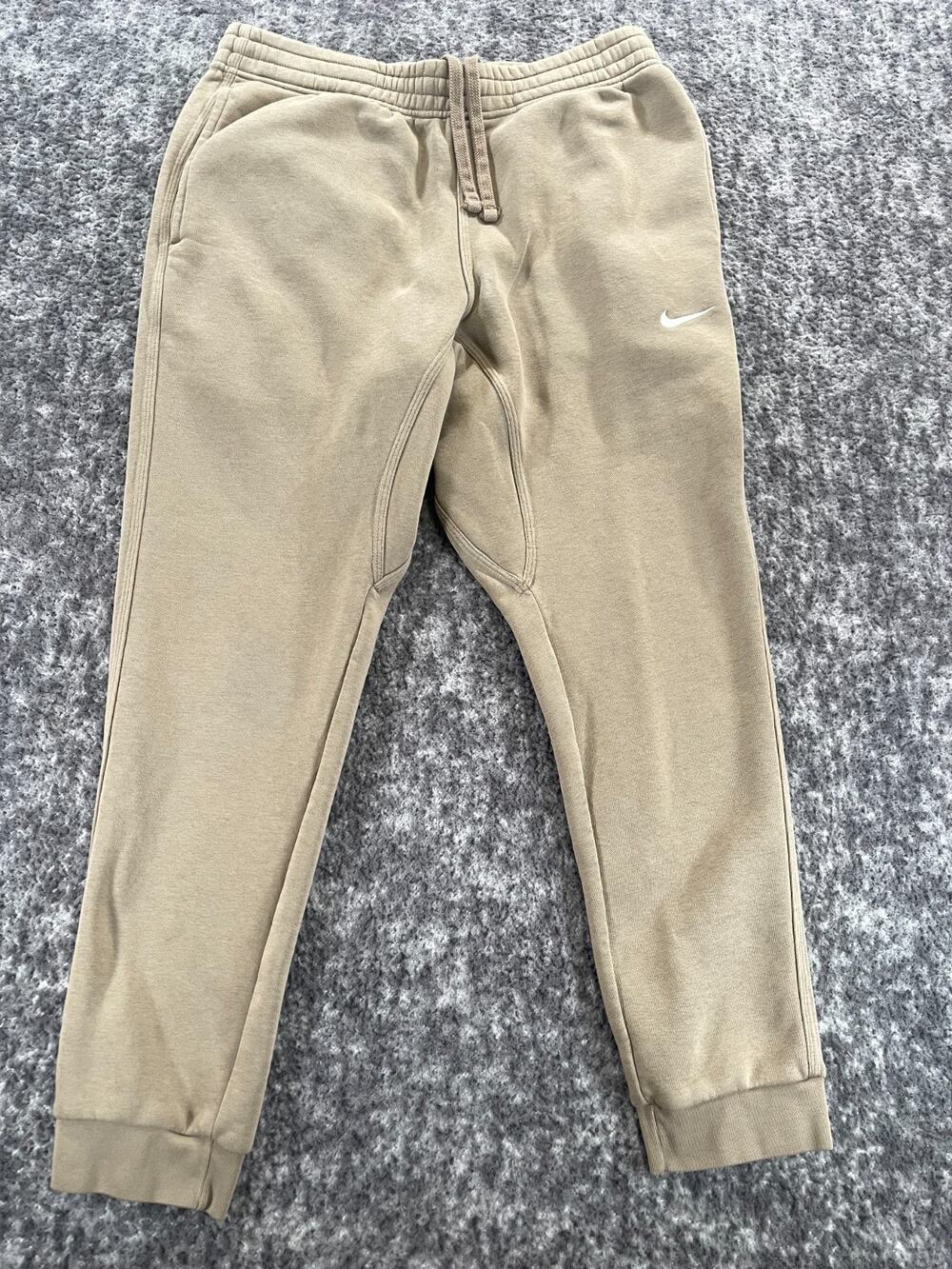 Nike Pants Mens Large Sportswear Club Fleece Jogger Sweatpants Swoosh Beige